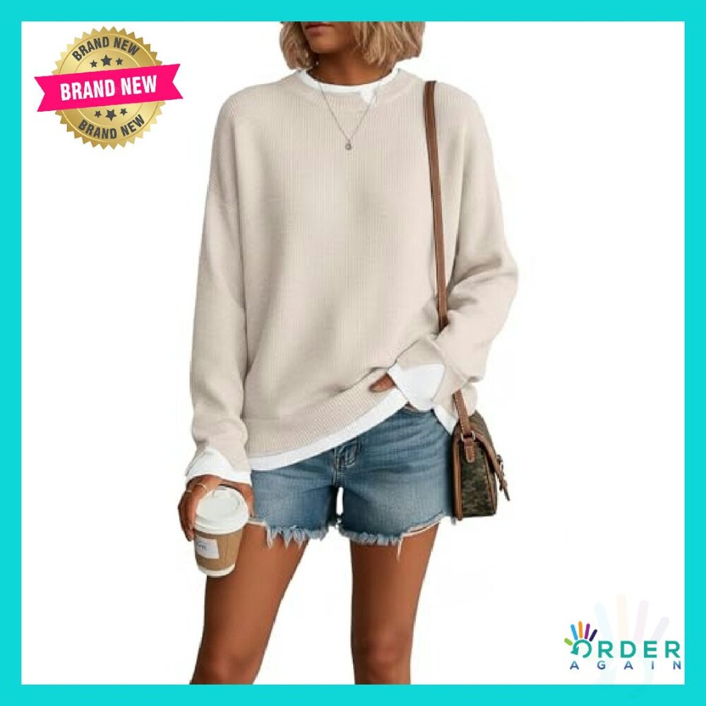 Oversized Knit Pullover Cozy Chic Patchwork Drop … - image 5